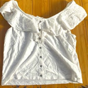 White fancy american eagle top